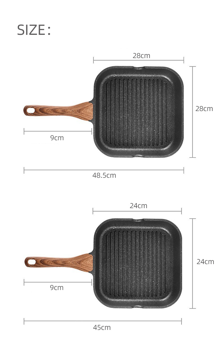 Brand New Multi function Skillet Grill Pan Kitchen Cooking Ware Cast Iron Non-Stick Frying Pan