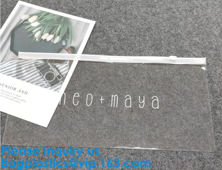 Pouch Slider Plastic Zipper Folder PVC Clear Cosmetic Bag Pencil Pen Packaging Bag,Pvc k Bag For File And Document