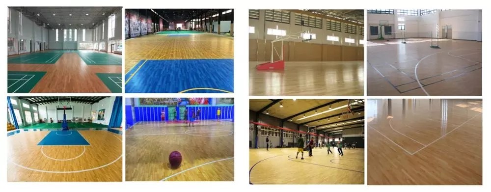 Safety PVC Sports Flooring Colorful Indoor Badminton Mat 6.0mm Thickness