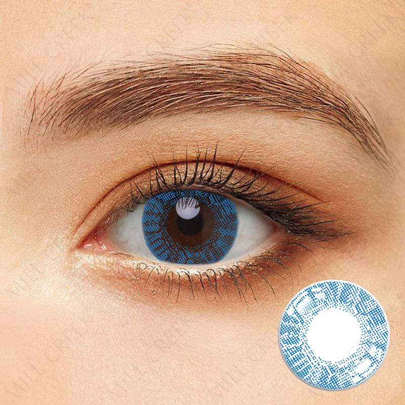 KSSEYE Sparkle Natural Blue Contact Lenses Real Colored Contacts 14.2mm