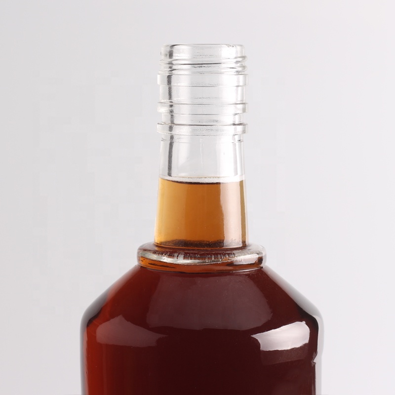 2022 Thick Bottom Embossed Glass Bottle Clear Flint for Gin Whisky Rum Tequila Brandy