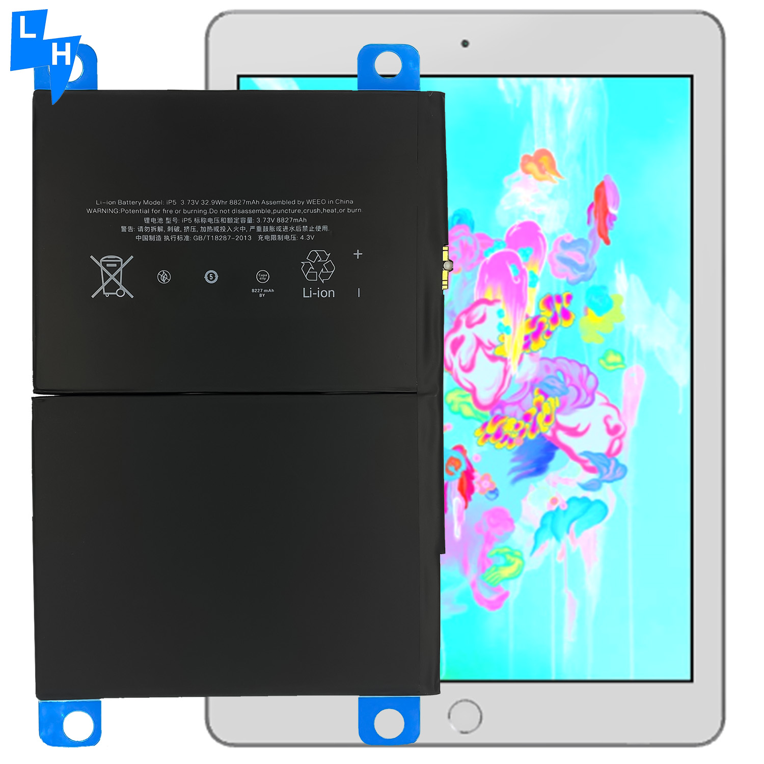 Battery for iPad Air A1474 A1475 A1476 A1822 A1823 A1893 A1954 A2197 A1484 8827mAh