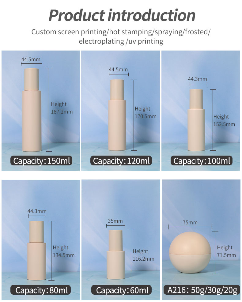 Round Shape 50ml Cosmetic Bottles Customized PETG Cream Jar Skincare Packaging With SCREW CAP