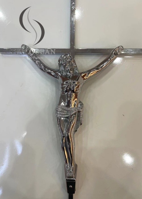 Europe Style Funeral Crucifix Coffin Decoration High Polished Featuring