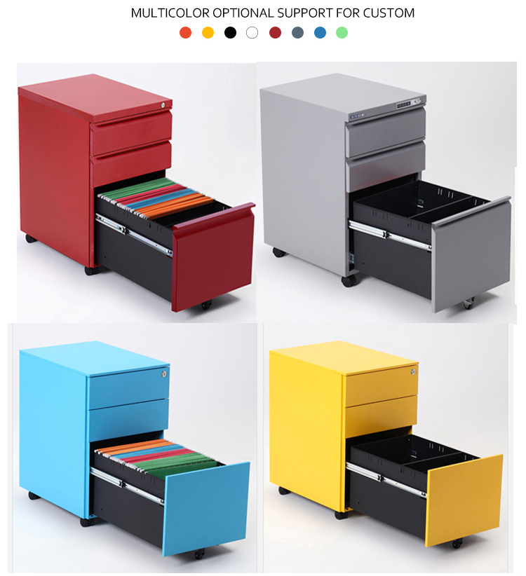 Mobile Pedestal metal file cabinet