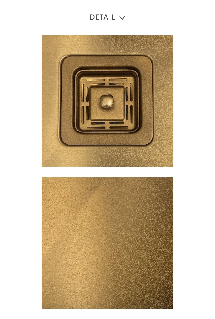 36 Inch Undermount Workstation Sink , Gold Drop In Double Bowl Stainless Steel Sink 92x56