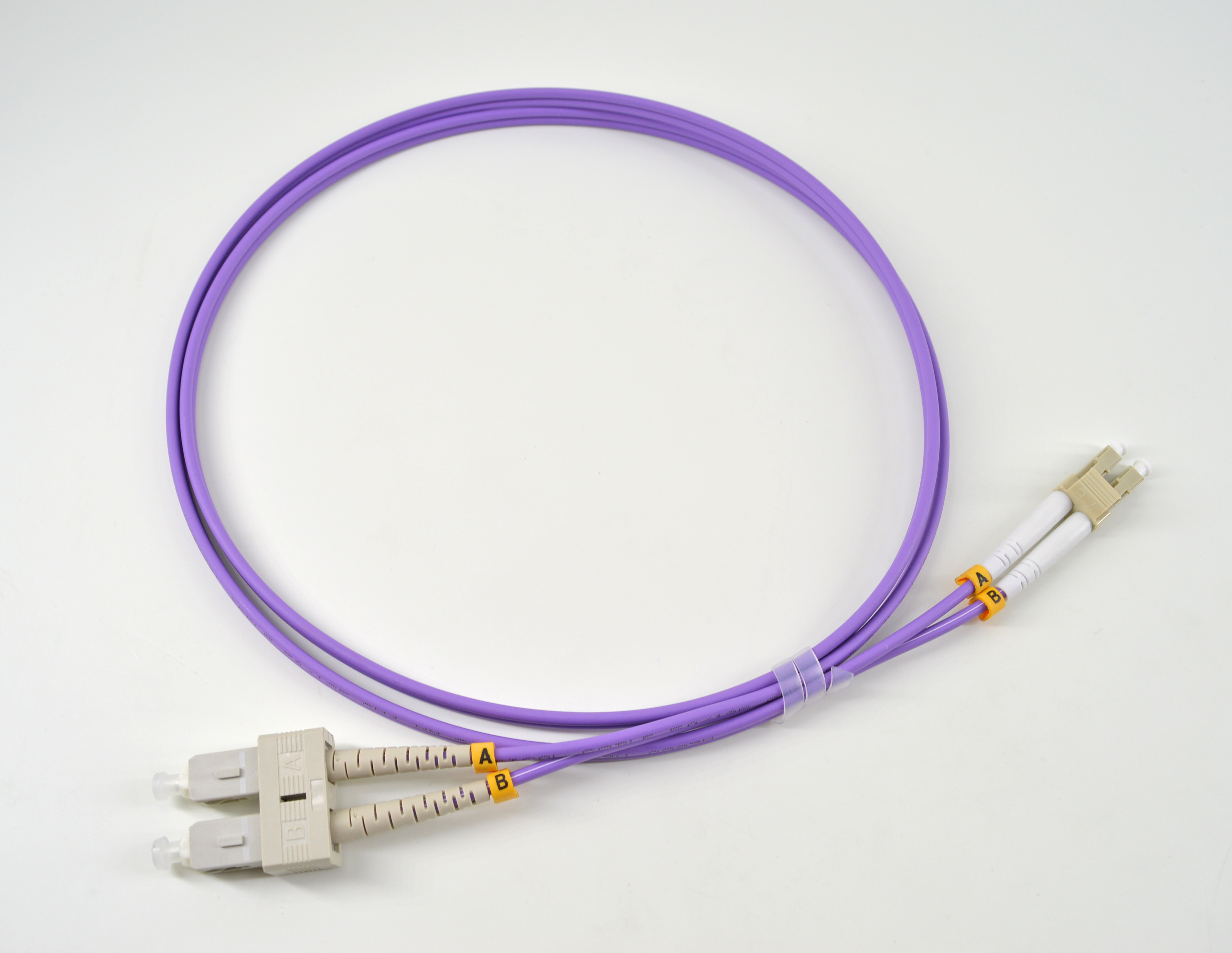 SC-LC multimode fiber optic patch cord,10gb OM3/OM4 50/125um Aqua PVC/LSZH duplex patch cord optical fiber