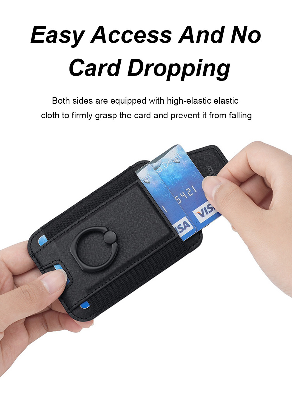 Embossed Logo Magsafe Phone Wallet Stand With PU Leather Material