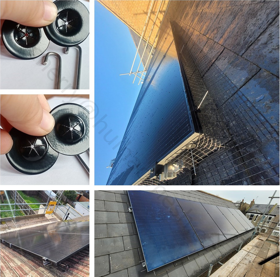 2.5mm Aluminium Solar Panel Proofing Mesh Clips With Black Coating Self Locking Washers