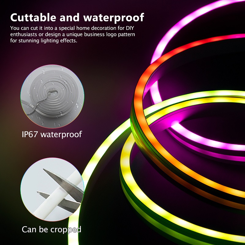 Silicone Flexible LED Neon Strip Light For Bedroom Playroom Decoration