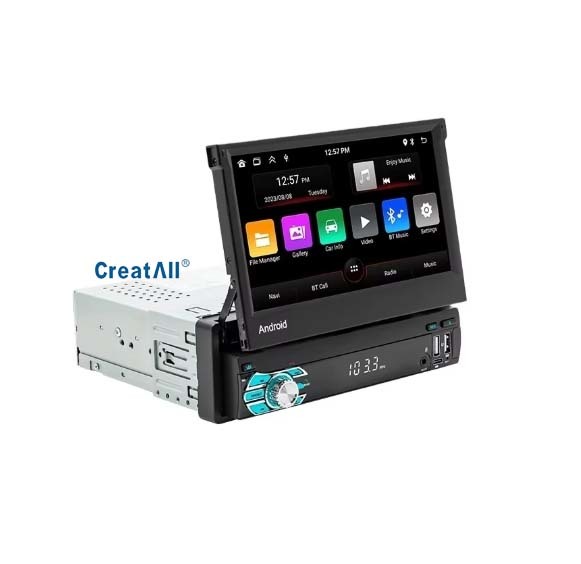  Creatall All-in-One 7 Inch Android Auto GPS Navigation Retractable Screen HD Rearview Wireless CarPlay for Automotive Use Manufactures