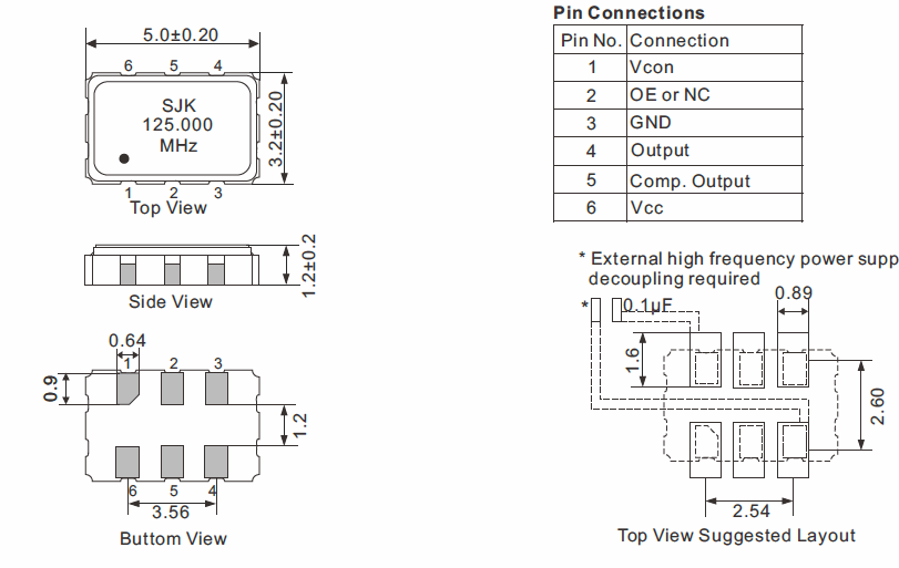 SMD-5032-VCXO-Dimensions