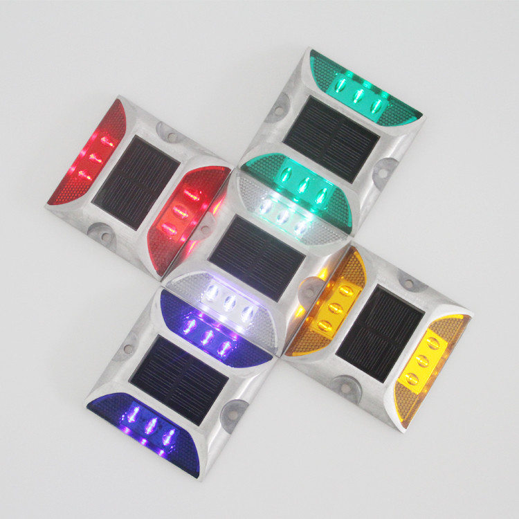 Reflective Traffic Safety Road Studs Cats Eyes Solar Powered LED Warning Stud Deck Flashing Light