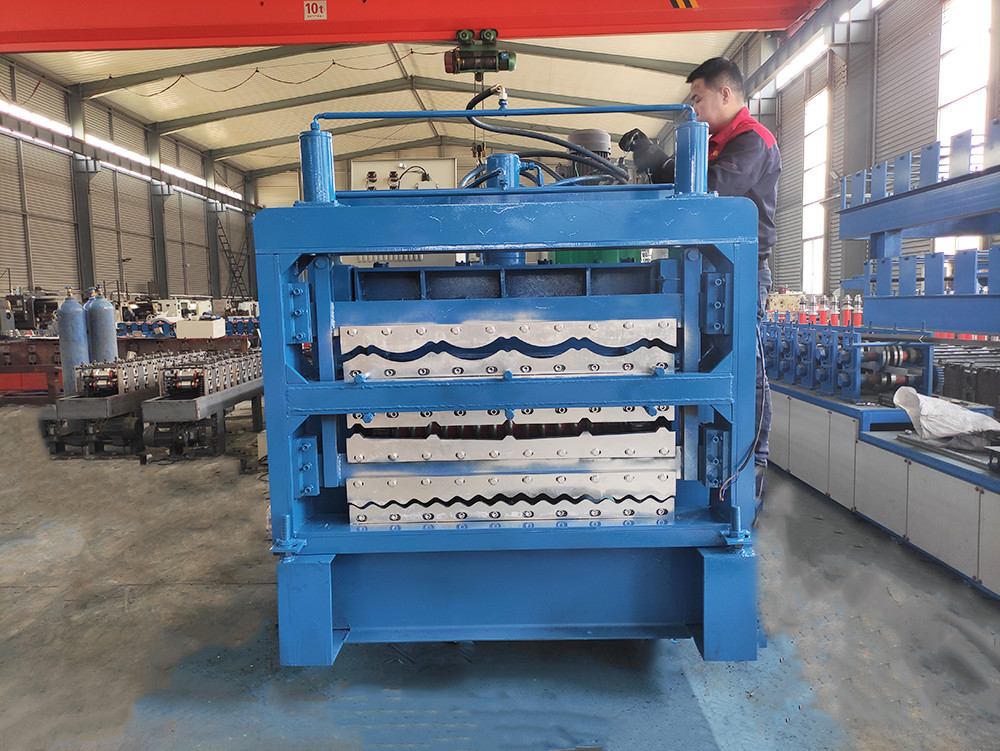 7Kw Three Layers Roof Tile Roll Forming Machine Ibr Corrugated Tile making machine