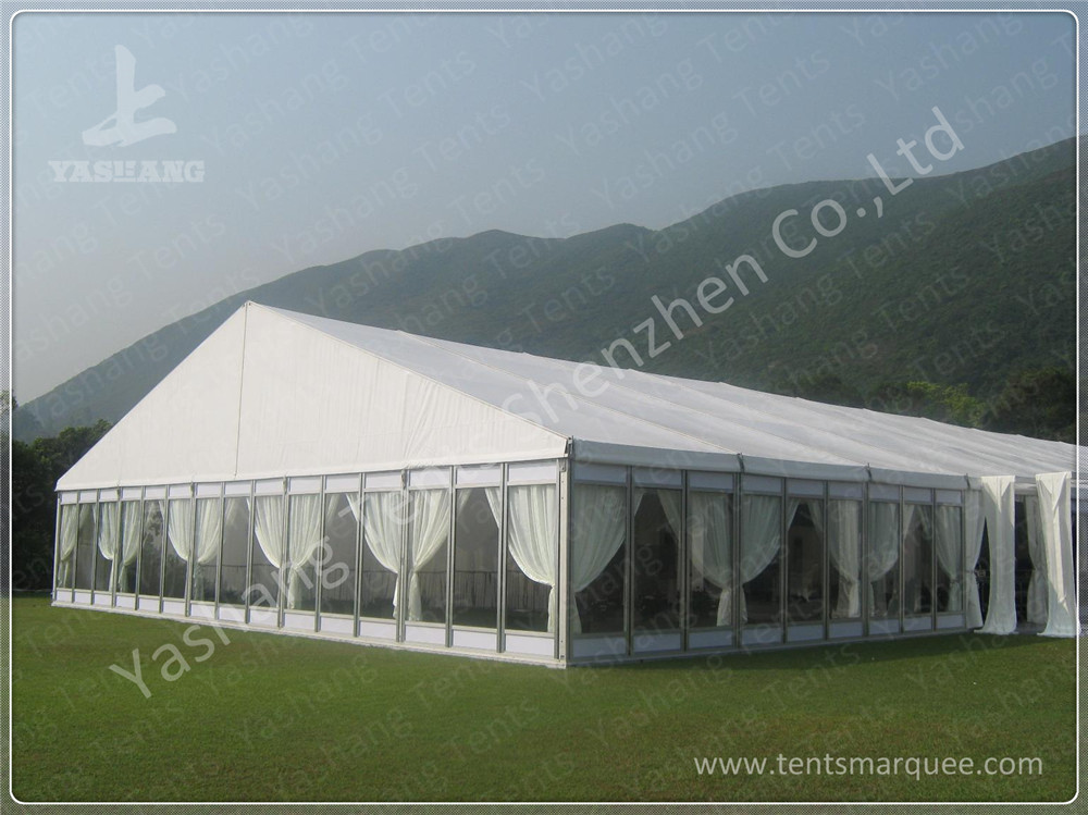 100 Seater Temporary Outdoor Garden Party Canopy Tent Open Gable Sunshade Construction