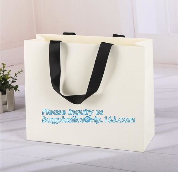 Luxury paper bags with handles Different Sizes,250gsm art paper shopping carrier bag custom printing with handle rope