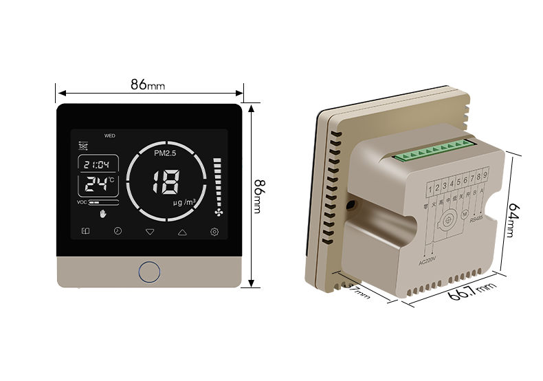 Smart Digital Ventilation Controller With Touch Key Control Real Time Air Quality Monitoring