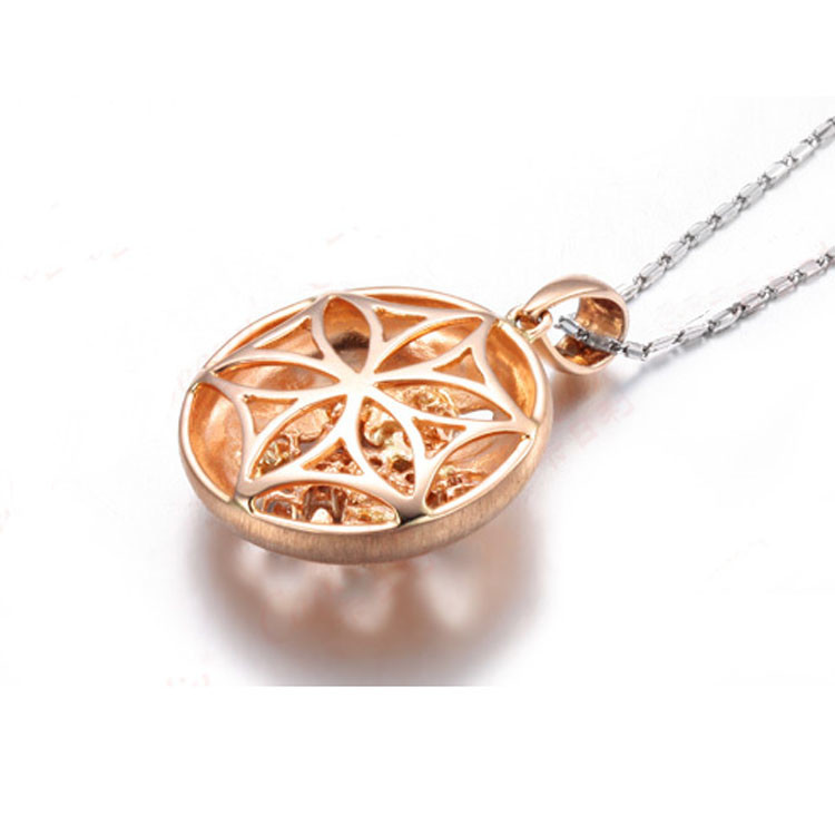Luxury 18K Rose Gold Diamonds Pendant Charm Ring Jewelry Set (GDSET003)