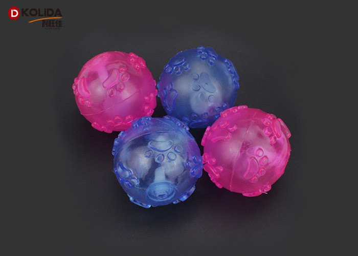 Tasteful Light Up Dog Ball Squeaky Rubber 60mm Dimension For Fun T7