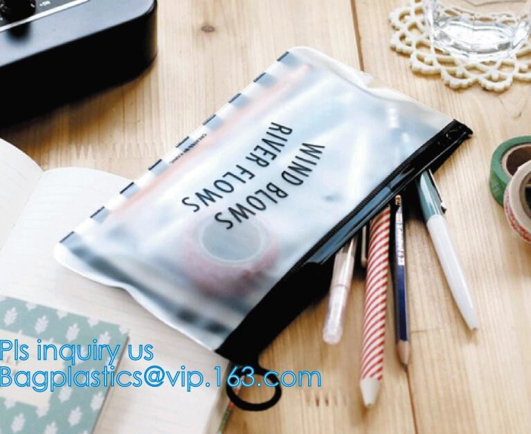 Zip lockkk bag with handle & slider, reclosable pvc clear plastic slider Zip lockkk bag, Reusable slider white small nylon cle