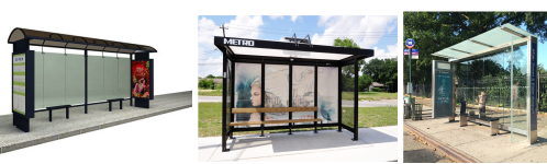 Galvanized 304# SS T8 Tubes 24h Bus Station Shelter