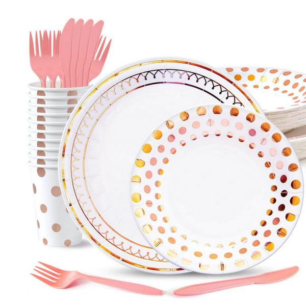 Quality Wedding Elegant Recyclable Environmentally Friendly Disposable Plates And Cutlery for sale