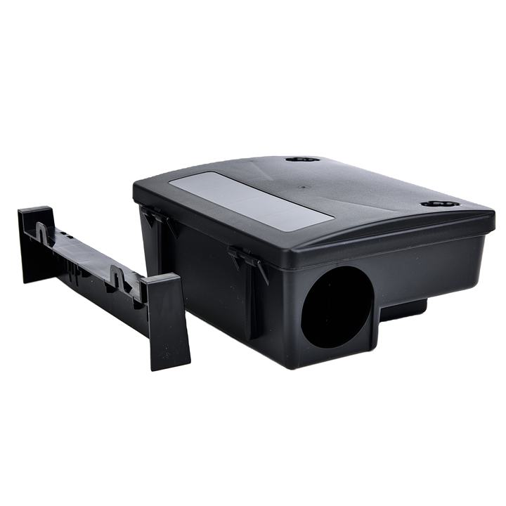 Black Sustainable Pest Control Rodent Mouse Bait Station with Sticky Trap