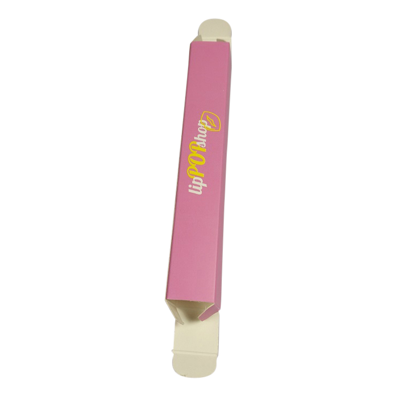 Custom logo print cardboard paper auto lock cosmetic makeup packaging lipstick lip gloss lipgloss box