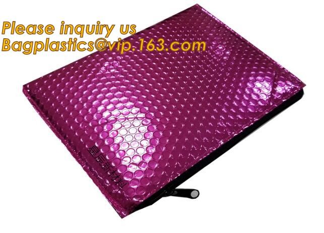 air mail metallic holographi rose gold bubble padded mailer / Zip lockkk bubble bag/ slider bubble bag,Holographic Factory