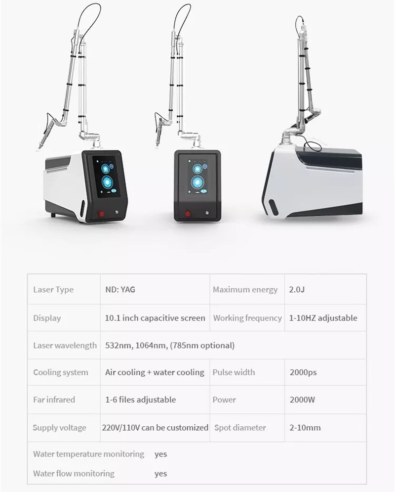 Nd Yag Picosecond Laser Tattoo Removal Machine Device 755nm 1064nm 532nm