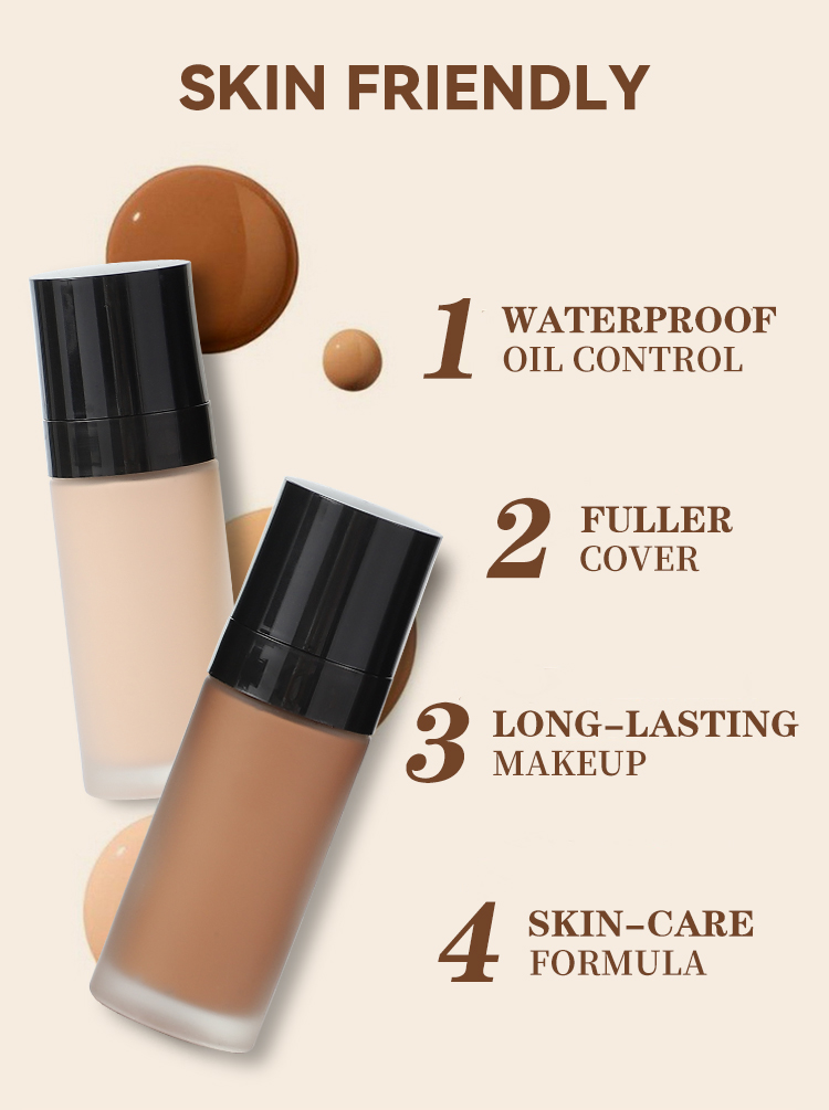 OEM Make Your Own High Quality Foundation Liquid Full Cover Long Lasting Private Label Matte Waterproof Makeup Foundation