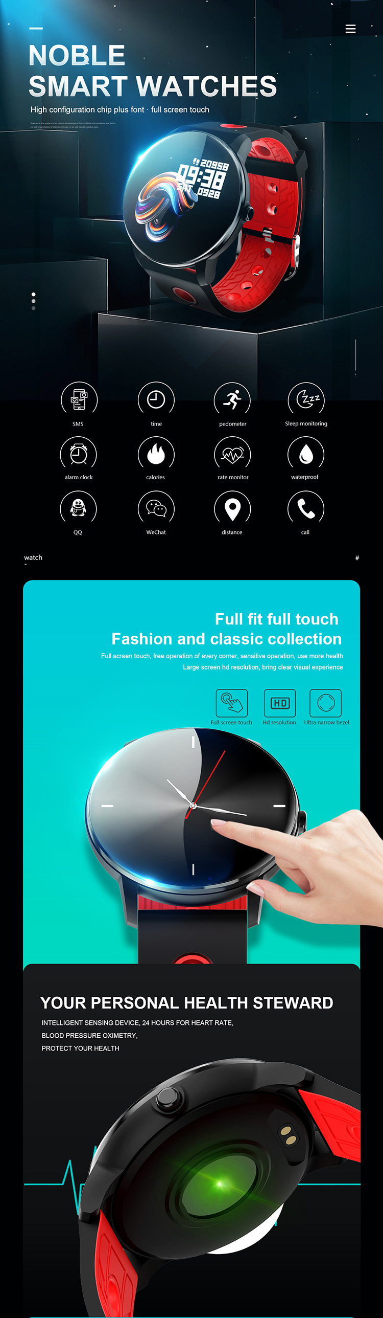 M4 Smart Bracelet Health Tracker 160mAh IP68Waterproof 24-hour heart rate real-time monitoring Fitness H25 Smart Watch