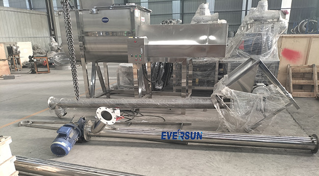 Heavy Duty 1 - 40m Horizontal Helical Screw Conveyor For Milk Powder
