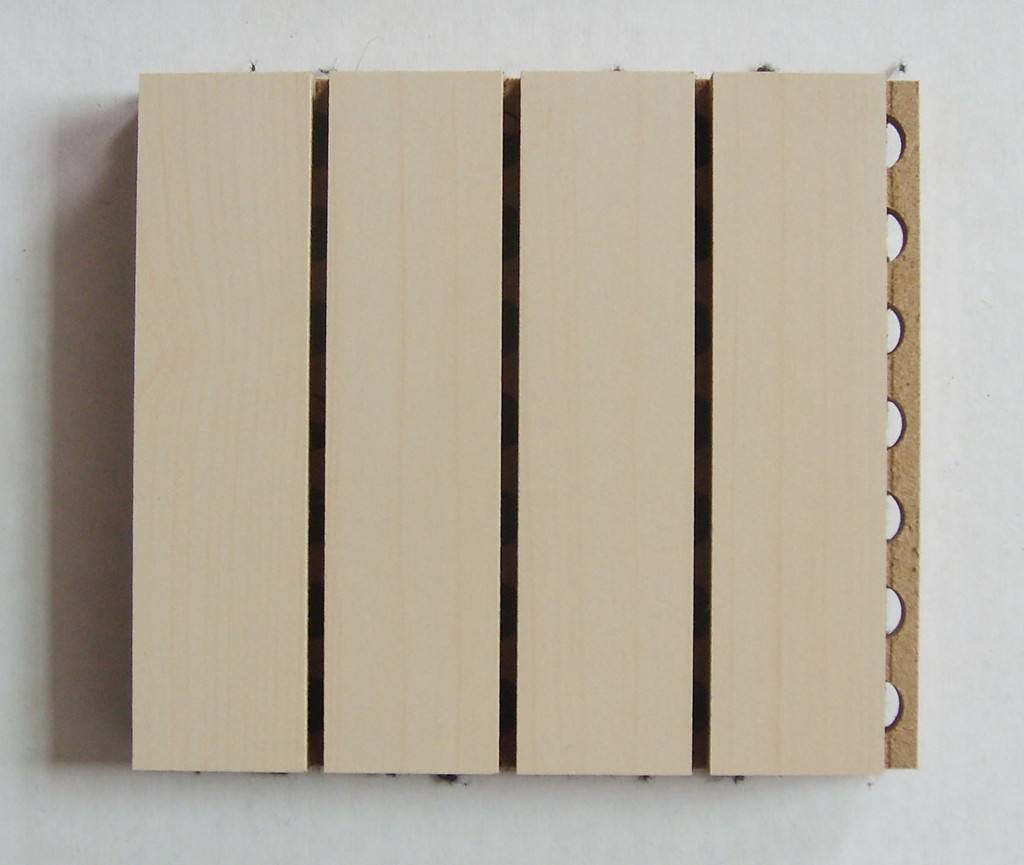 Eco - Friendly Wooden Grooved Noise Reduction Wall Panels For Home Decorative