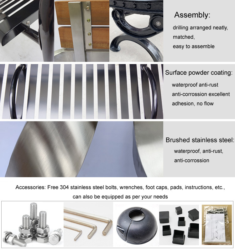 Antioxidation Street 207cm All Steel Garden Benches