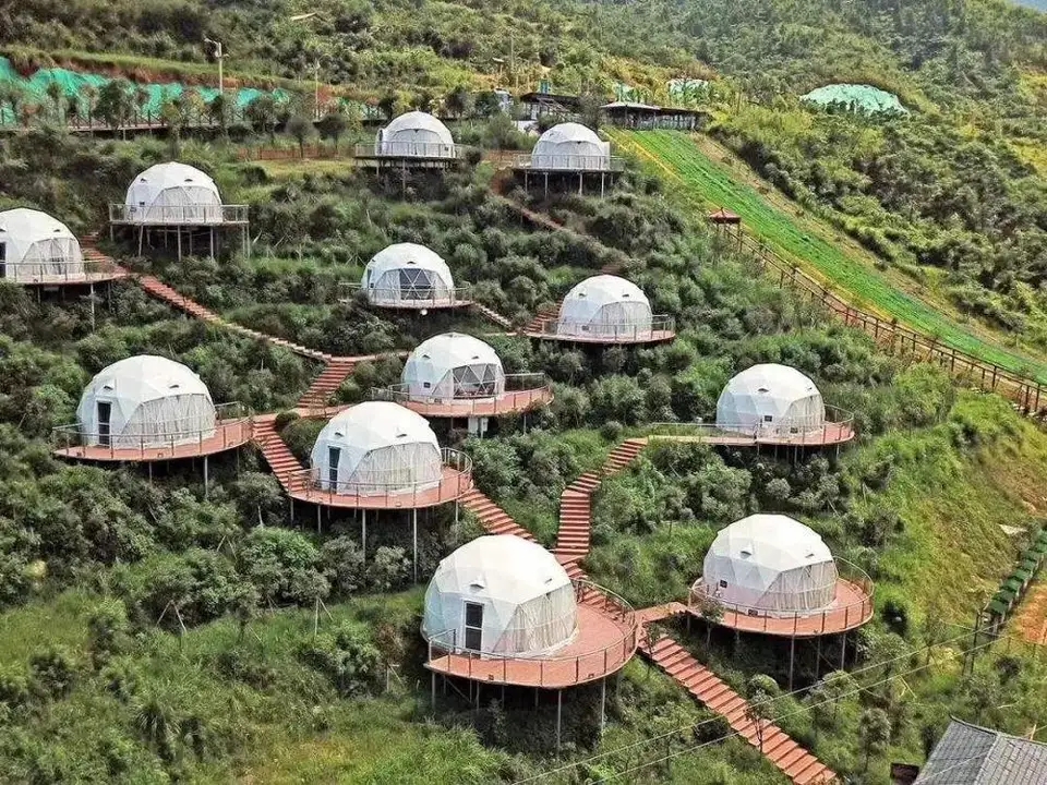 Hotel Inflatable Air Dome Tent Waterproof Camping With Bathroom