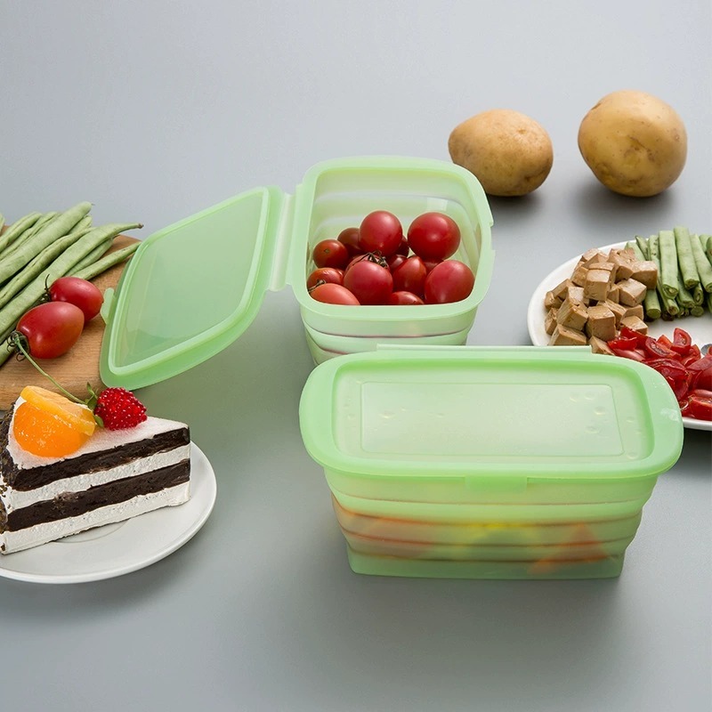 Pure Silicone Square Lunch Box – 100% Food-Grade, BPA-Free, Leakproof, Microwave And Freezer Safe Reusable Container For Meal Prep, Office Lunch, Kids