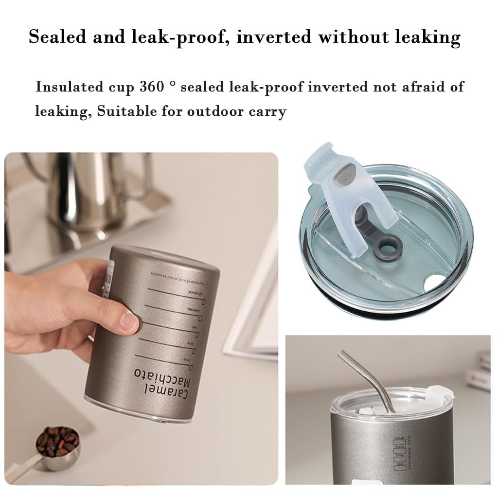Hot Sale Camping Oem Aesthetic Travel Coffee Mug Stainless Steel Thermos Cup With Straw