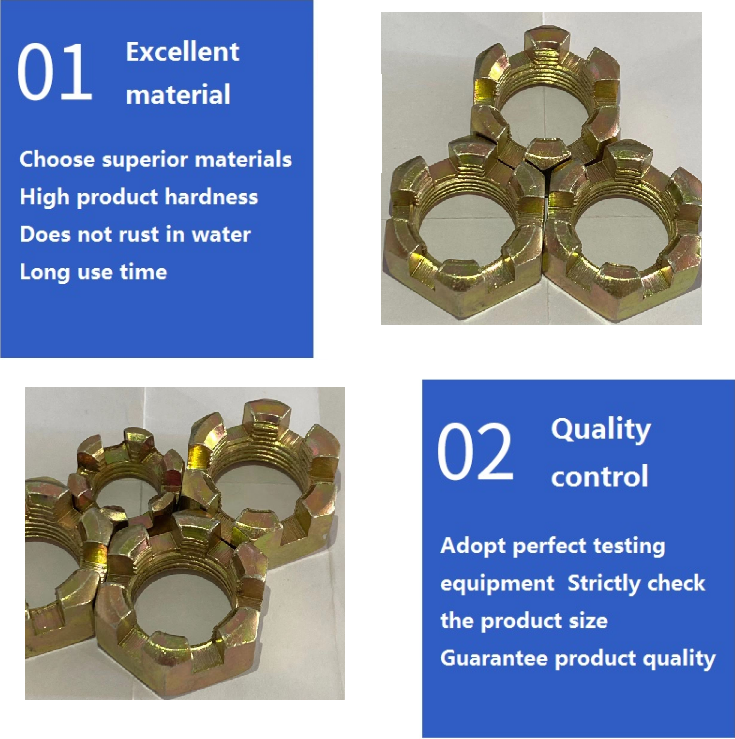 DIN935 Slotted Nut Hex Slotted Castle Nuts Grade 4.8/8.8/10.9/12.9Ect Standard DIN