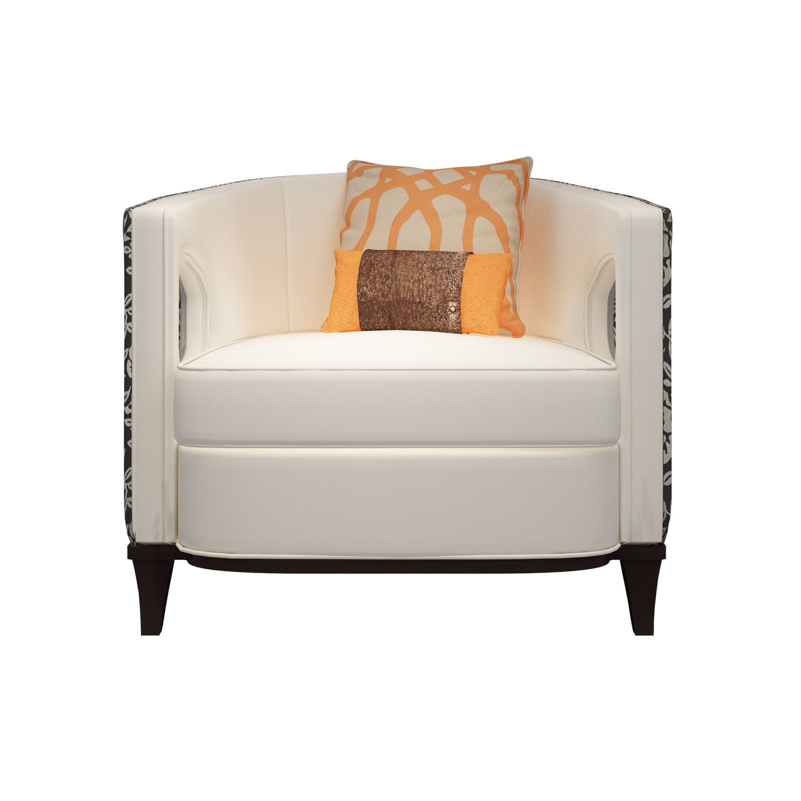 Fashion luxury design of Hotel Lobby furniture reception sofa set made by Leather cushion in Glossy painting legs