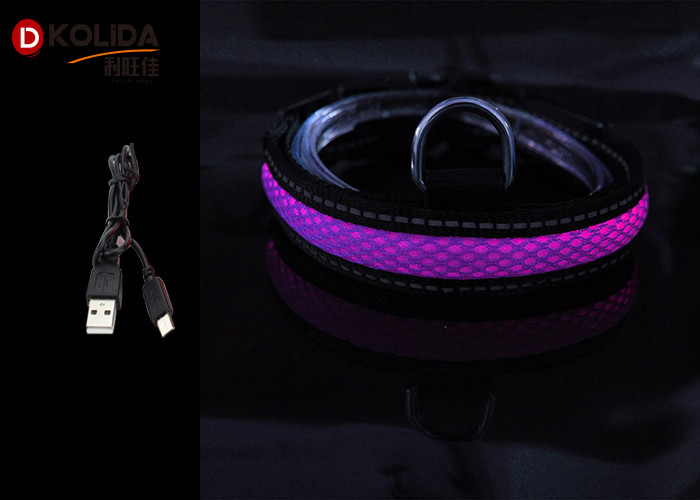 Flashing Pet Waterproof Glow In The Dark Dog Collar Visible 300 Meters