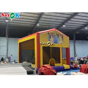 Princess Print Themed Inflatable Bounce Slide With Ball Pit Pool