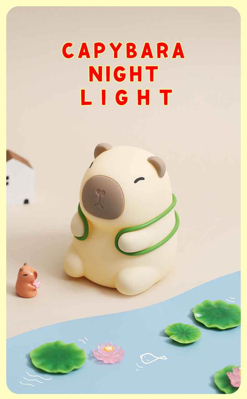 New Arrival Seven Color Silicone Capybara Night Lamp Birthday Gifts Night Light