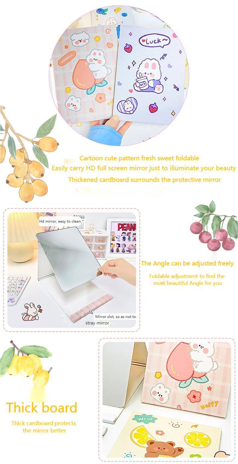 Extra LOGO Yes Heart Shaped Folding Travel Cosmetic House Decor Small Logo Mirror