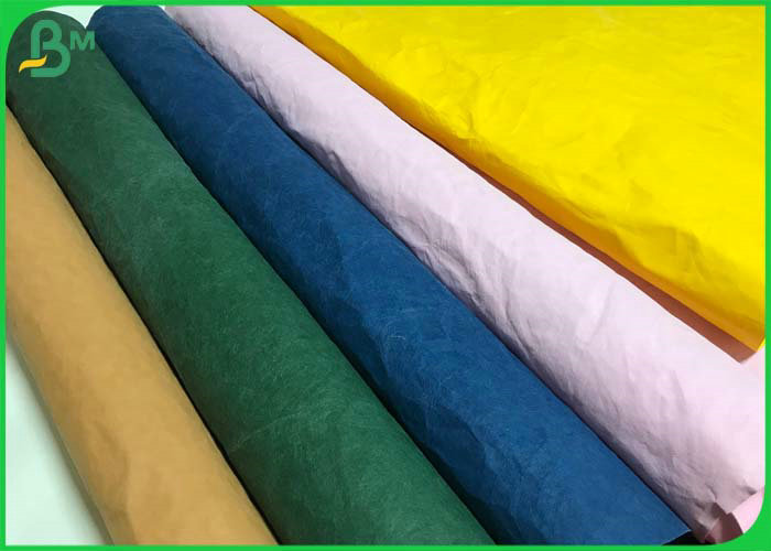 Metallic Gold colorful 150cm Width Pleated Washable Kraft Paper Roll For Handbag