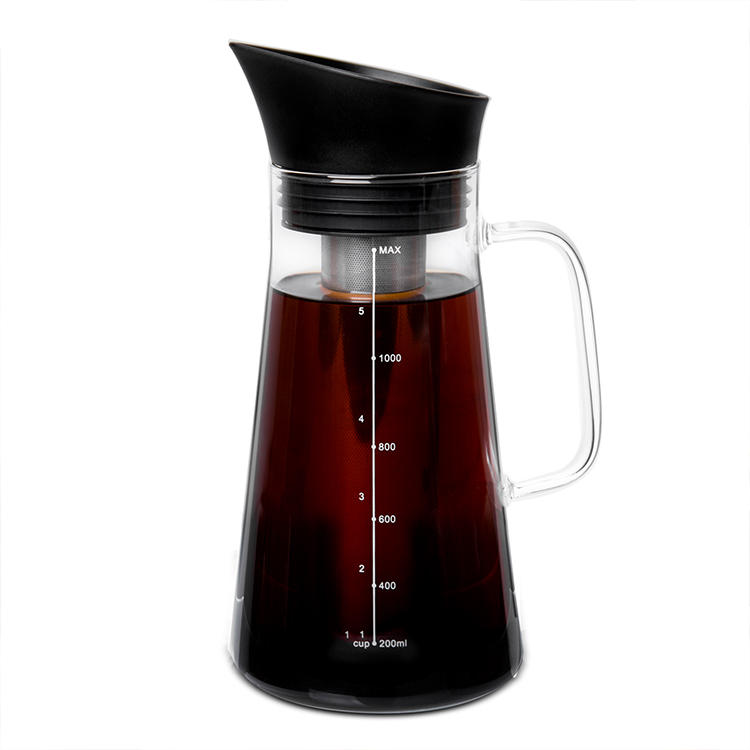 Unique Wholesale Iced Coffee Makers With Stainless Steel Filter and Lid Scale Coffee Makers Cold Brew Coffee Maker
