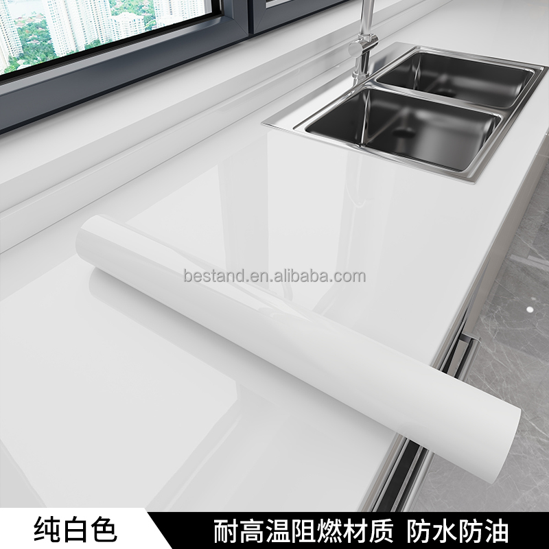 Marble Design High Glossy Self-Adhesive Kitchen Wallpaper with Heat Resistant and Waterproof Function