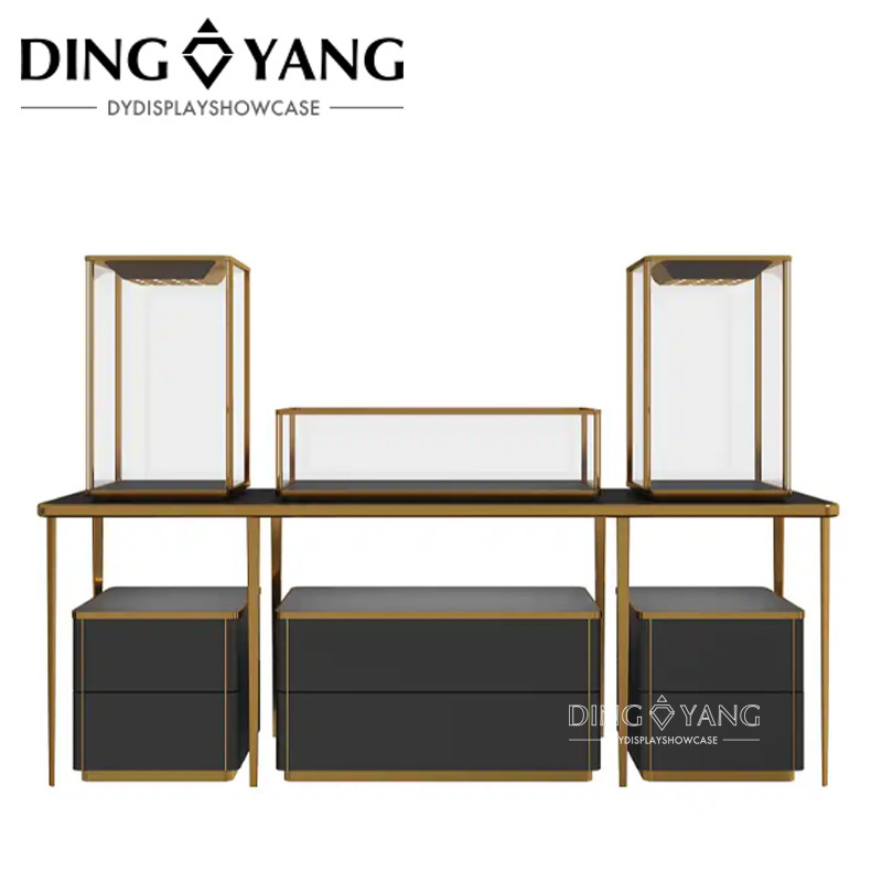 12V Glass High End Luxury Jewelry Showcases With Low Power Consumption Lights