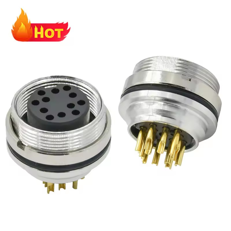 Rigoal M16 IP 68 Connector Fast Cable Waterproof solar socket plug Male/female DIN 3/5 pin electrical connector