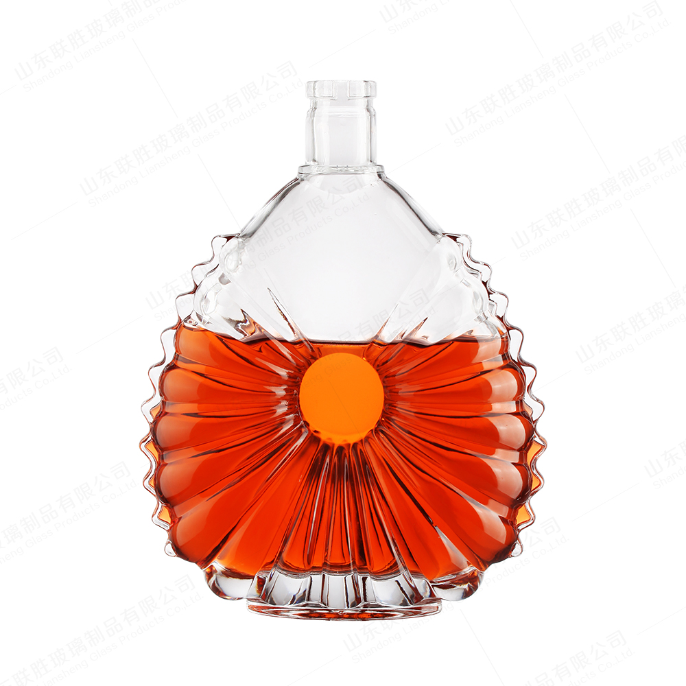 Acid Etch Surface Handling Glass Bottle For Transparent Engraving Whiskey Vodka Rum